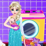 Elsa Washing Clothes for Kids